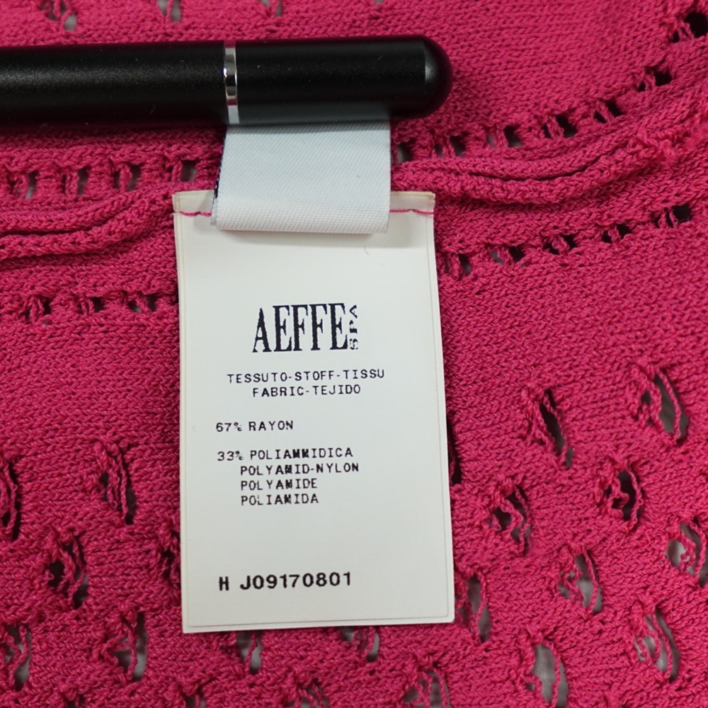 Moschino Cardigan Womens 4 Pink Cropped Fine‎ Knit Open Stitched Statement Italy - Picture 6 of 16